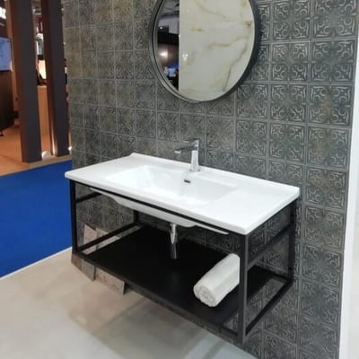 SET MOBILIER BAIE OBLIA 100 INOX NEGRU CU LAVOAR 1100 ETNA INCLUS