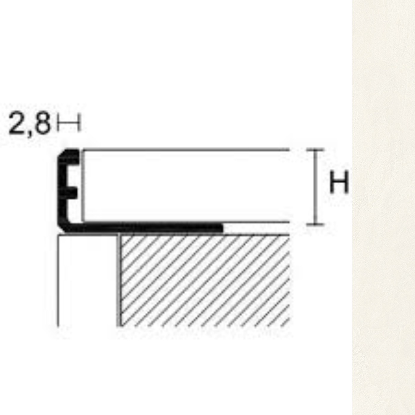 Plinta PROFILPAS, 88108 ZD/10 ALUMINIUM COLOUR-COATED CONCRETE WHITE 2.8 ml