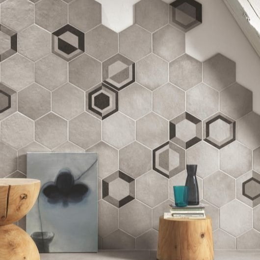 Gresie hexagonala RAGNO by MARAZZI, REWIND DECORO GEOMETRICO FREDDI 21x18.2, R4DT, mp/cutie 0.46 Gresie hexagonala RAGNO by MARAZZI, REWIND DECORO GEOMETRICO FREDDI 21x18.2, R4DT, mp/cutie 0.46