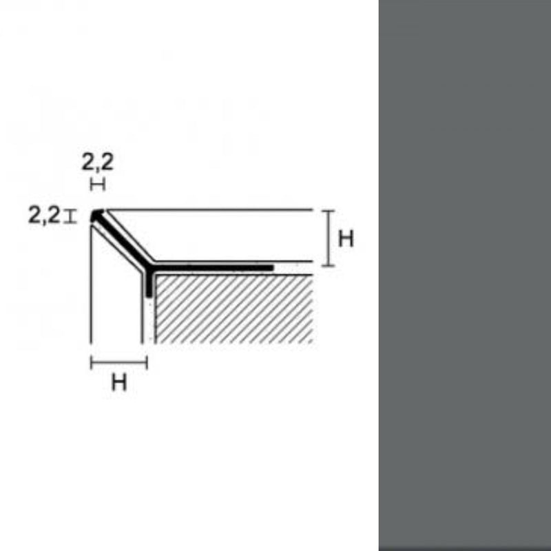 Profil decorativ PROFILPAS, 95186 IPV/11 COLOUR-COATED ALUMINIUM GREY 2.7 ml