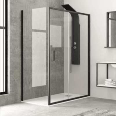 CABINA DUS NERO 500 130X190 CLEAR BLACK MAT