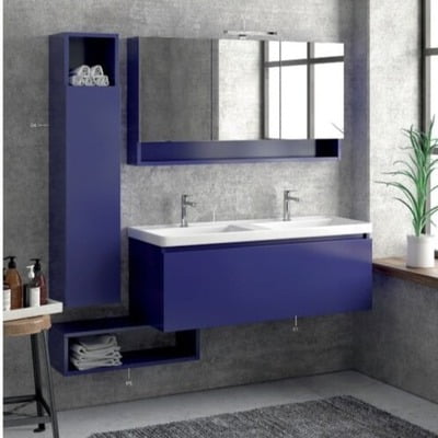 SET MOBILIER BAIE SPACE 120 BASE CU SERTAR SOFT CLOSE LACCATO CU LAVOAR 8120 QUATTRO INCLUS