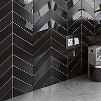 Faianta EQUIPE, CHEVRON WALL BLACK LEFT 18.6x5.2, 23356, mp/cutie 0.5