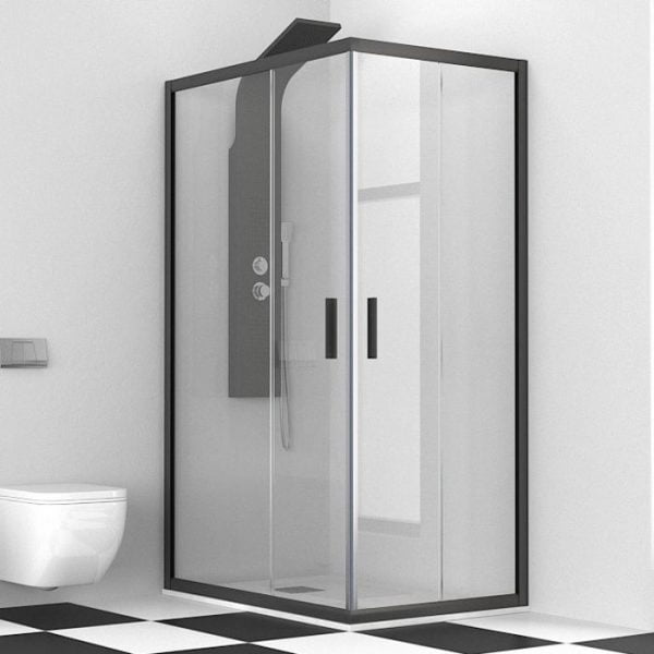 CABINA DUS EFE 100 NERO, SQUARE, 80X120X190 CABINA DUS EFE 100 NERO, SQUARE, 80X120X190