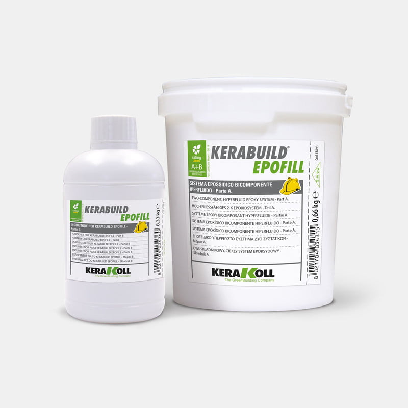 SISTEM EPOXIDIC PENTRU CONSOLIDAREA ELEMENTELOR FISURATE DIN BETON KERABUILD EPOFILL part A+B, 0.66 kg + 0.33 kg, 10018 + 10019- kerakoll SISTEM EPOXIDIC PENTRU CONSOLIDAREA ELEMENTELOR FISURATE DIN BETON KERABUILD EPOFILL part A+B, 0.66 kg + 0.33 kg, 10018 + 10019- kerakoll