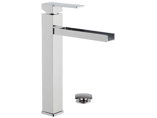 QC10L SINGLE LEVER BASIN MIXER HIGH NECK L, WITH CLICK CLACK