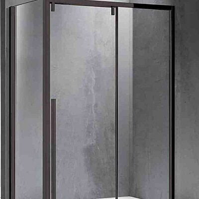 CABINA DUS KARAG, SANTORINI 500&NR-10, PROFILO NERO, 1300X101 mm, vetro fume