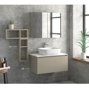 MOBILIER BAIE SPACE 80 BASE BIANCO LACCATO