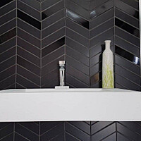 Faianta EQUIPE, CHEVRON WALL BLACK MATT LEFT 18.6x5.2, 23357, mp/cutie 0.5