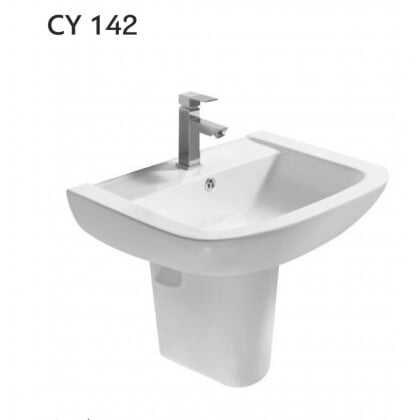 CY142 SQUARE SET LAVOAR + SEMIPIEDESTAL CY142 SQUARE SET LAVOAR + SEMIPIEDESTAL