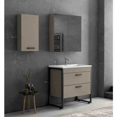 MOBILIER BAIE IKAROS 85 CORP SUSPENDAT CU OGLINDA SI 2 USI 80x13x75
