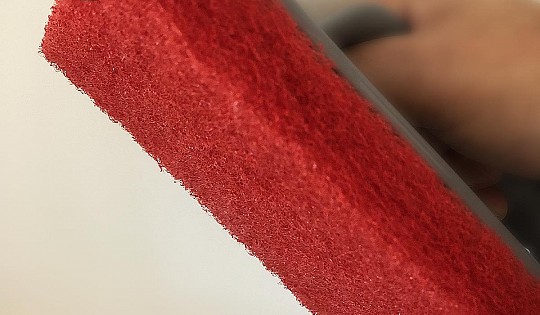 Burete de curatat FABER, RED PAD 25x15x2, pentru curatare grea, structura mai abraziva decat WHITE PAD