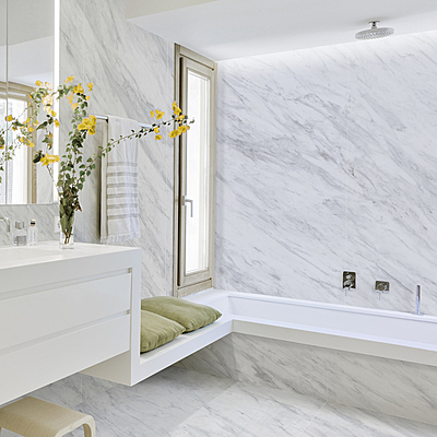 Gresie/faianta subtire, SAFFIRE WHITE POLISHED 3000 x 900 x 5+ mm, porcelain tile