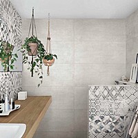 Faianta RAGNO by MARAZZI, TEXCEM BIANCO DECORO PATCH 32.5x97.7, R5NY, mp/cutie 1.91