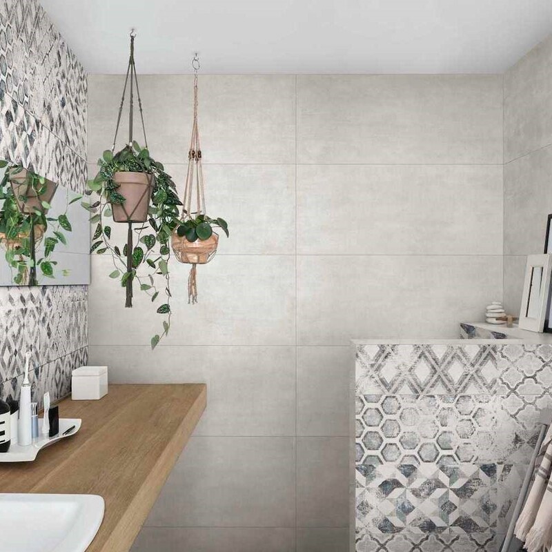 Faianta RAGNO by MARAZZI, TEXCEM BIANCO DECORO PATCH 32.5x97.7, R5NY, mp/cutie 1.91
