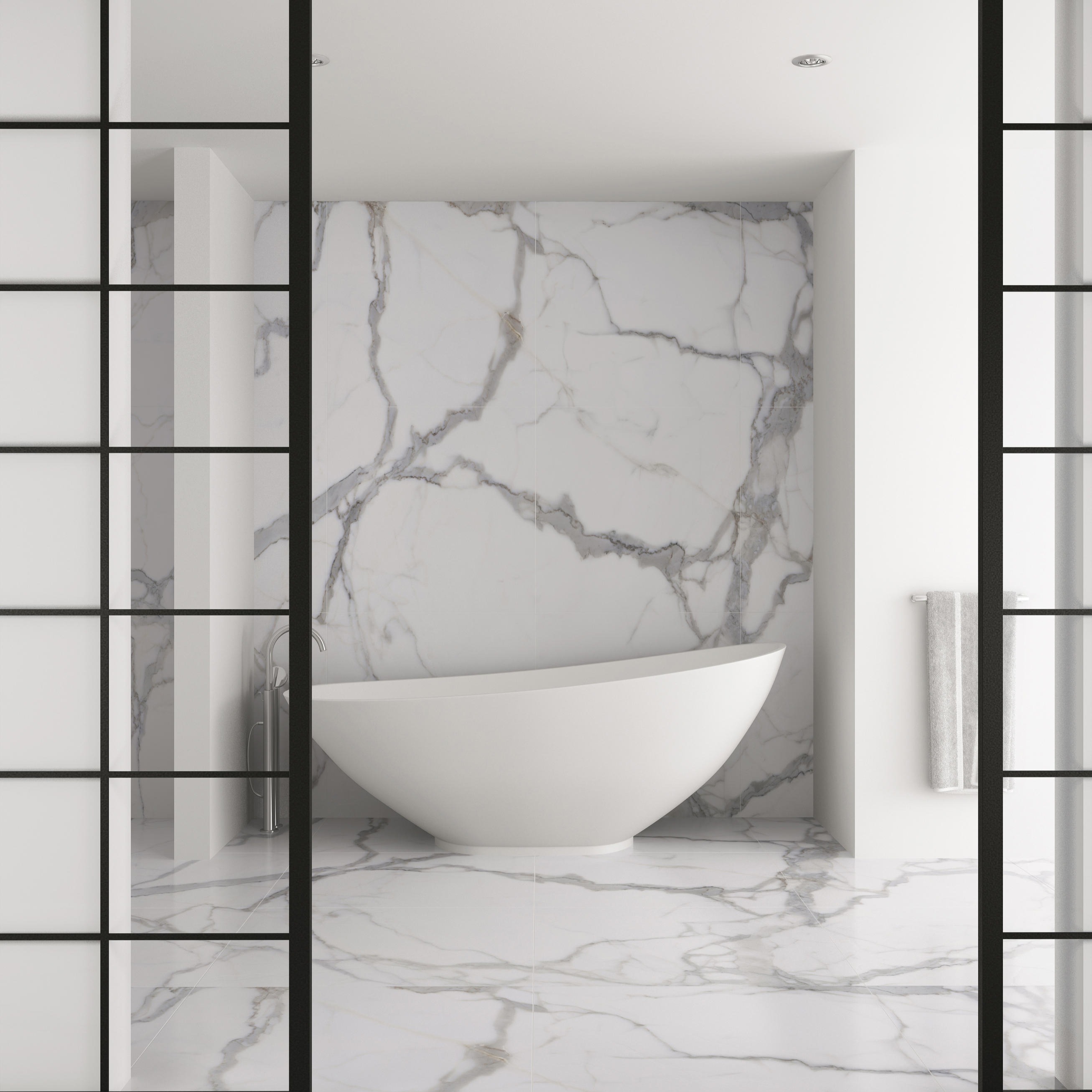 Placare tip Kerlite slim, KALOS BIANCO C MAVILOP NATURAL 1500 x 900 x 3 mm, porcelain tile